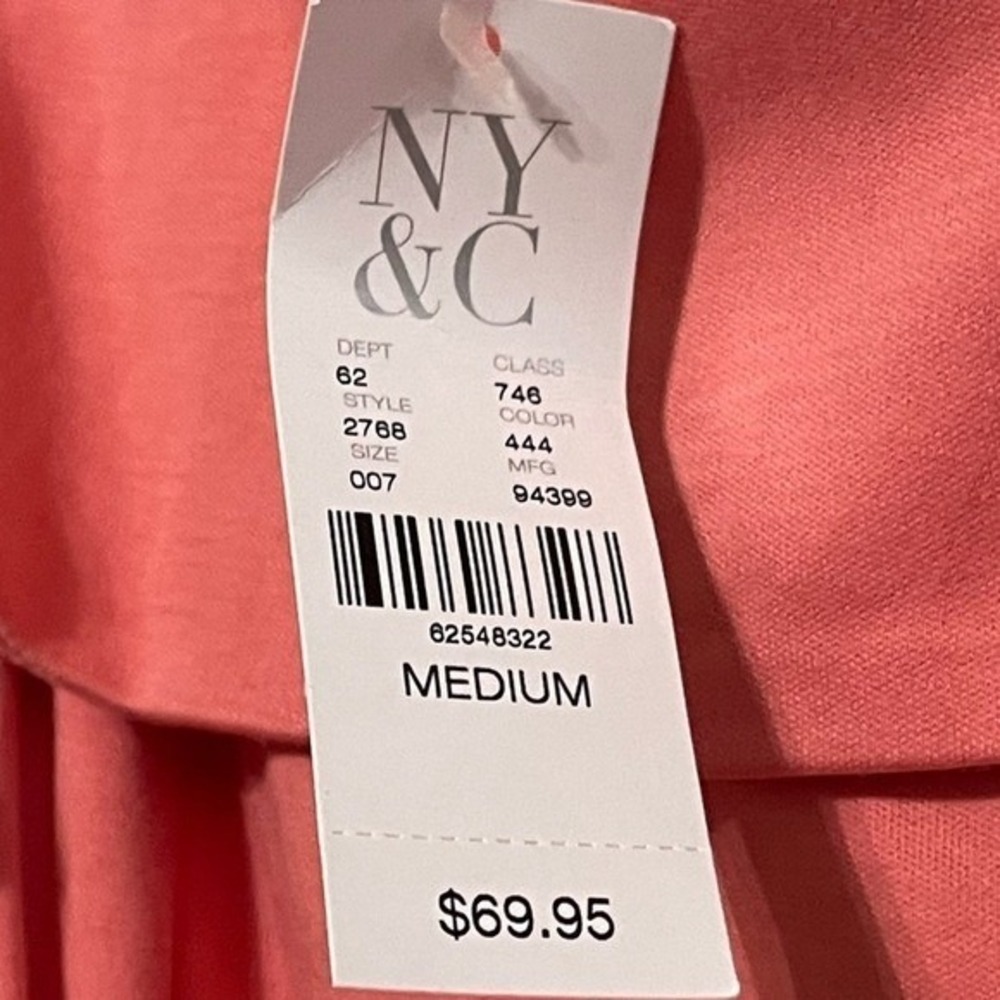NWT New York‎ & Company Jumpsuit Medium Coral Ruffle Sleeve Tie Waist Career - Picture 4 of 11